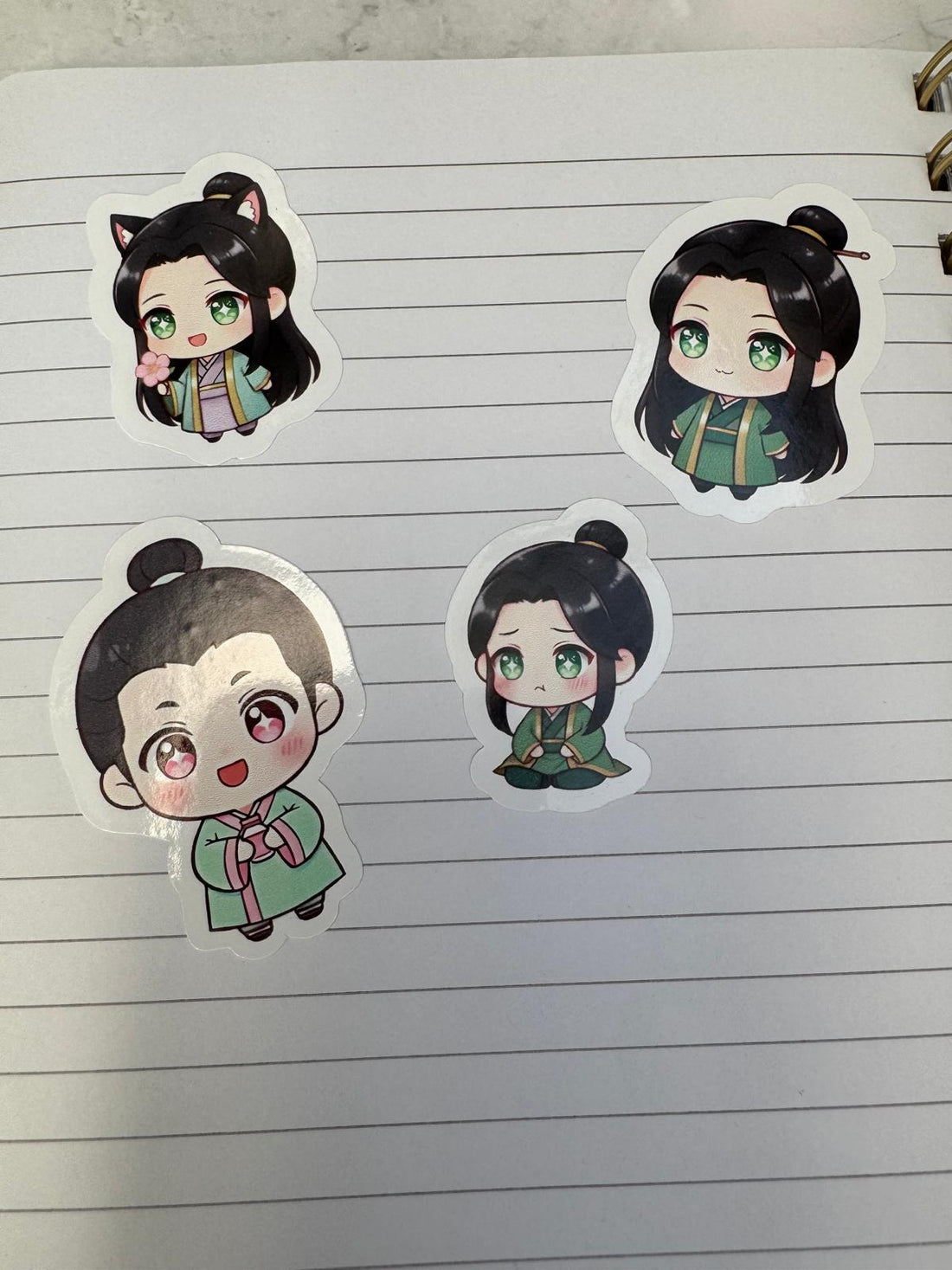 Kawaii Sticker-4 Set Mini Set - Inspirierte Charaktere aus einem beliebten Apotheker-Tagebuch