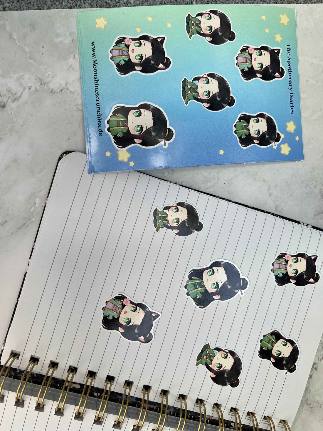 Kawaii Sticker-4 Set Mini Set - Inspirierte Charaktere aus einem beliebten Apotheker-Tagebuch