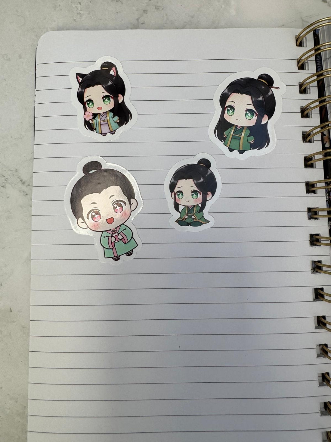 Kawaii Sticker-4 Set Mini Set - Inspirierte Charaktere aus einem beliebten Apotheker-Tagebuch