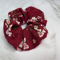 Scrunchie aus Baumwolle, weinrot, perfekt für dickes oder dünnes Haar